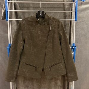 Joseph Ribkoff Olive Green Women's Faux Suede Jacket